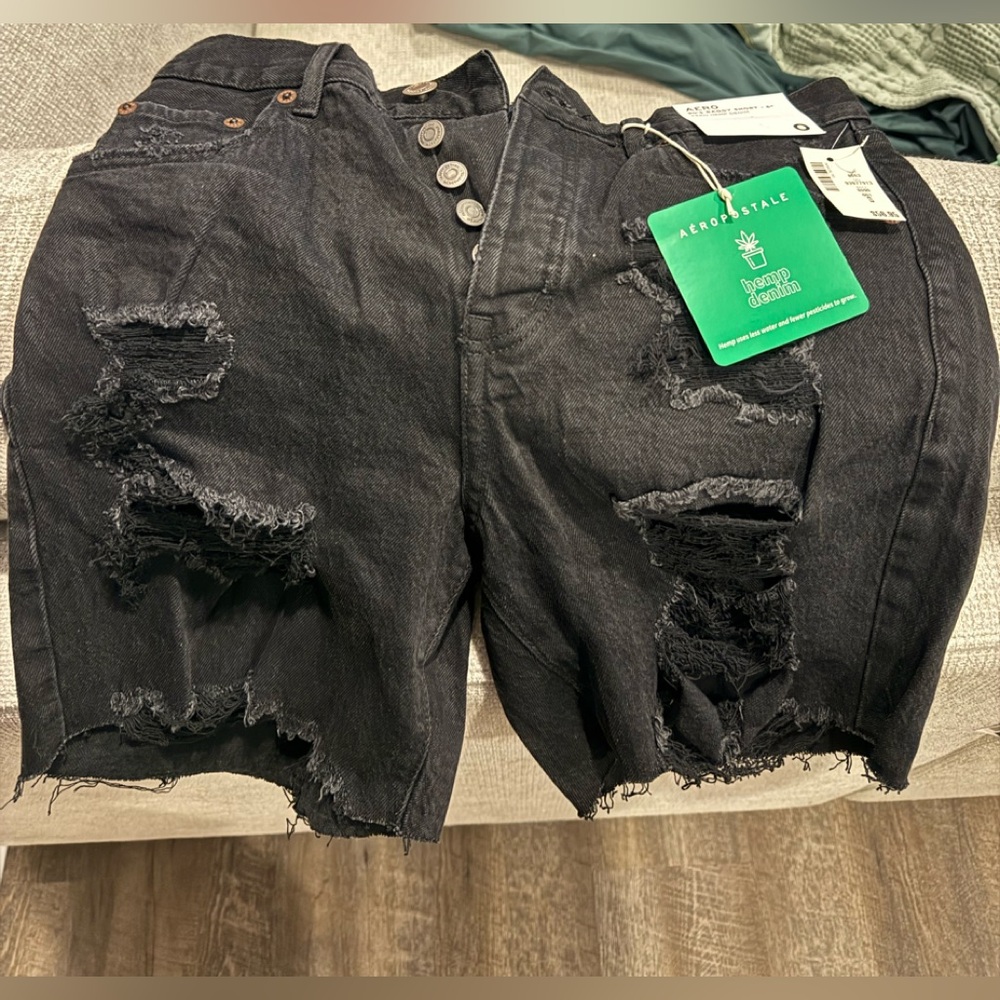 Aeropostale Black Denim Shorts